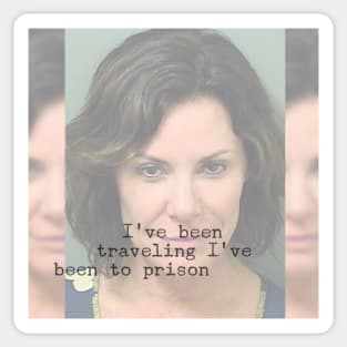 I've been traveling I've been to prison RHONY Luann de Lesseps mugshot and quote Sticker